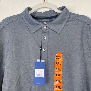 NEW Nat Nast Mens Golf Polo Shirt Size XXL Cotton Blend Short Sleeve Button Blue